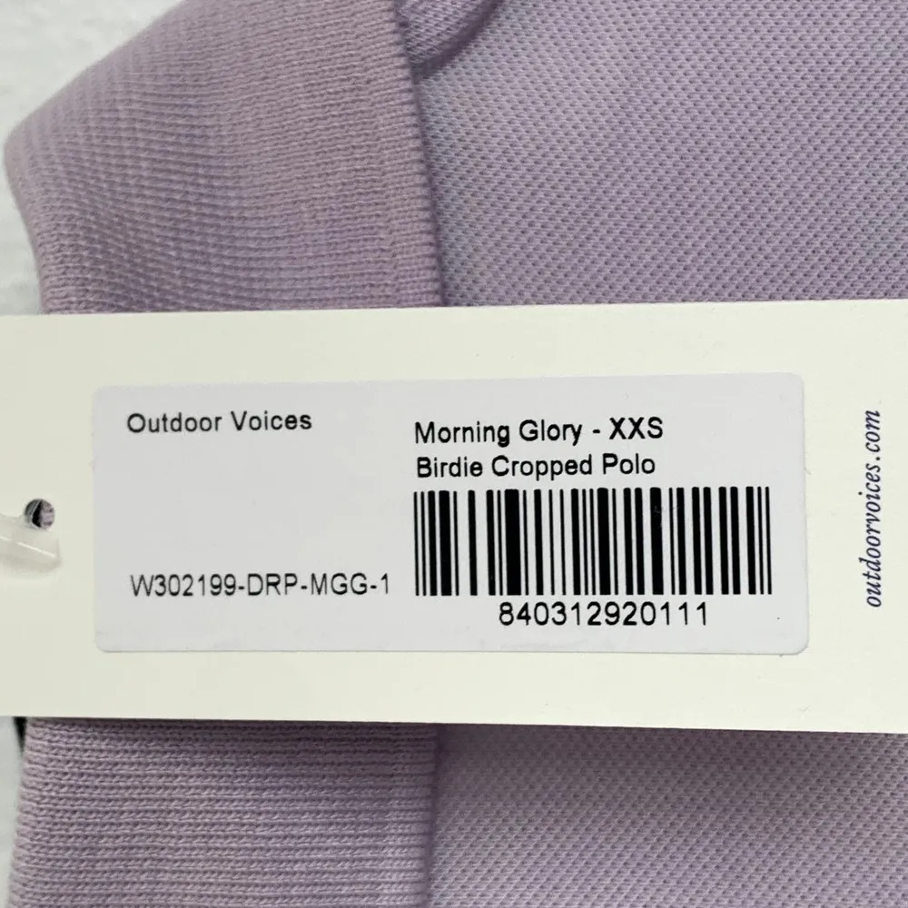 NWT Outdoor Voices Birdie Cropped Polo in Morning Glory Purple - Image 6