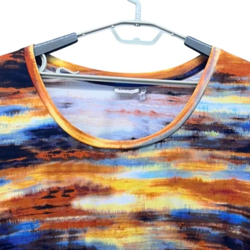 LOGO By Lori Goldstein Tunic Blouse‎ Size 3X Sunset Maximalist Abstract Eclectic - Image 3