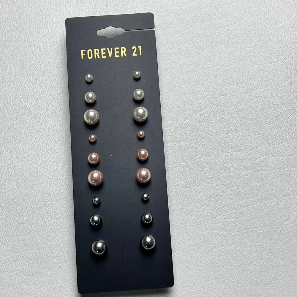 Forever 21 Multi Pack Earrings Different Color Stud Accessory Earring Set - Image 5