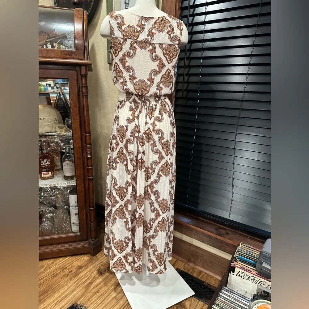 EUC Est. 1946 Womens Maxi Dress brown and white light weight - Image 7