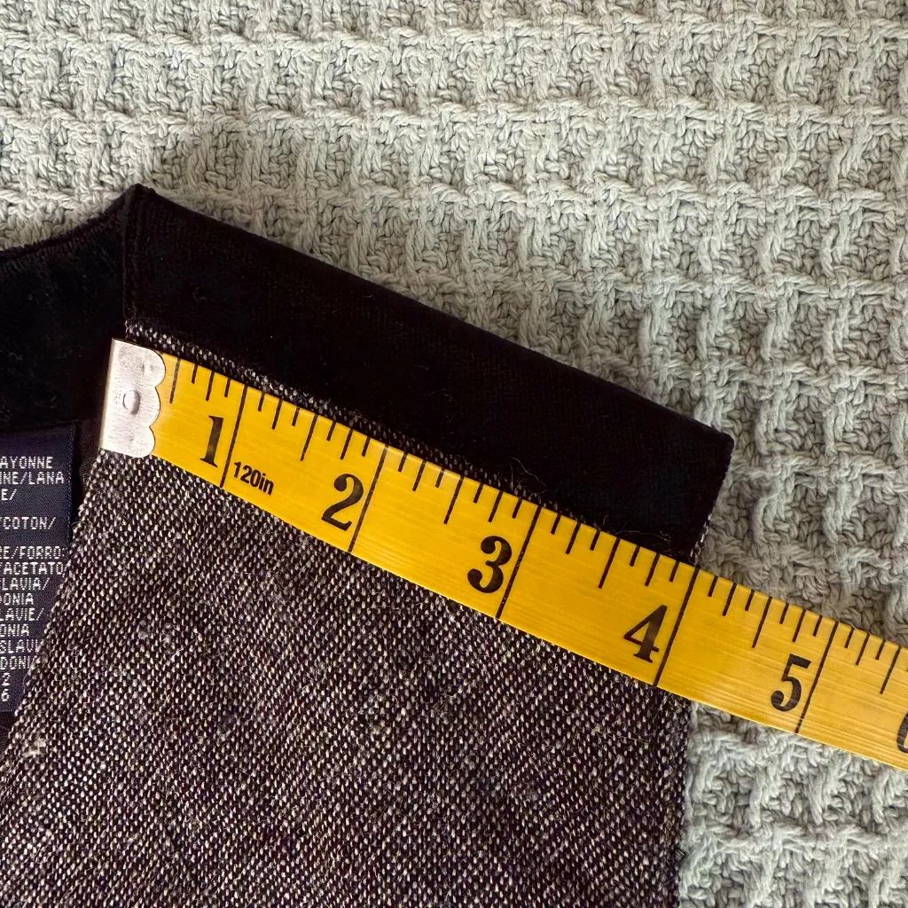 Vintage Lizsport Tweed Wool Velvet Vest Womens 10 Gray Black Button Down 90s 80s - Image 7