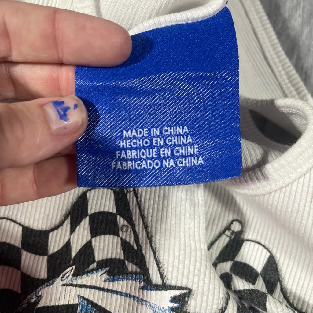 Forever 21 Mustang White Tank Crop Top; Small - Image 7