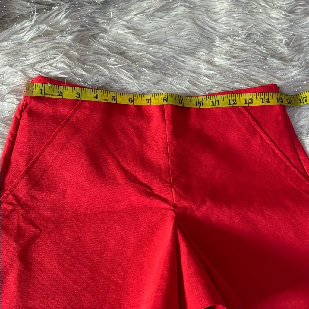 Zara Red Skirt Shorts with detail on the lower part of the Front Size USA L EURL - Image 8