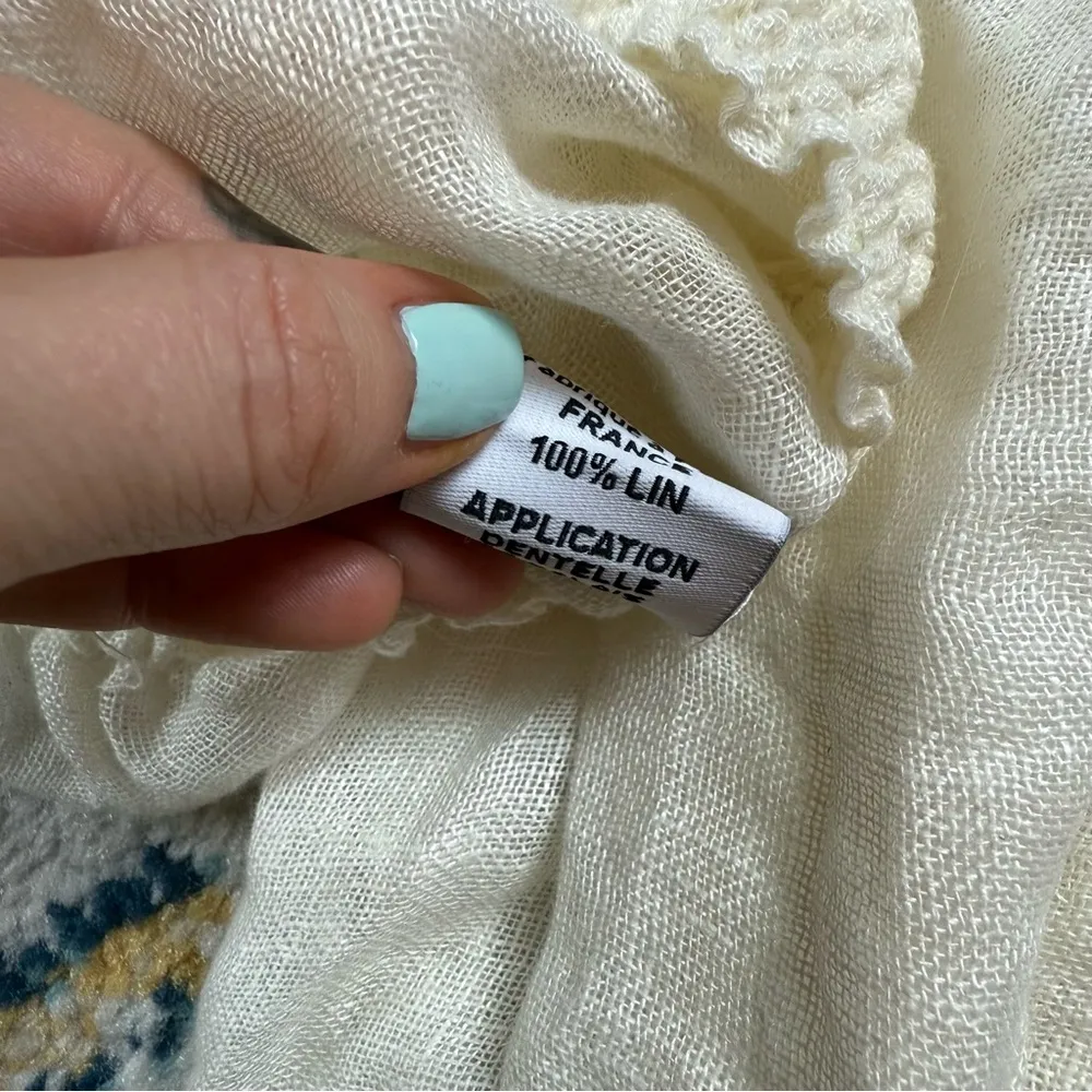 NWT Vanita Rosa 100% Linen Boho Aqua & Cream Ombre Sheer Beach Cover Top Blue Size undefined - Image 8