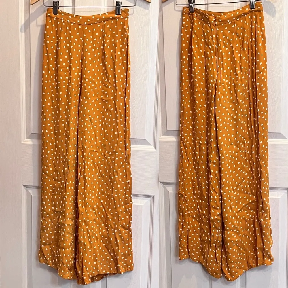 Amuse Society XS Bright Side Golden Yellow/White Floral Flare Pants - Image 3