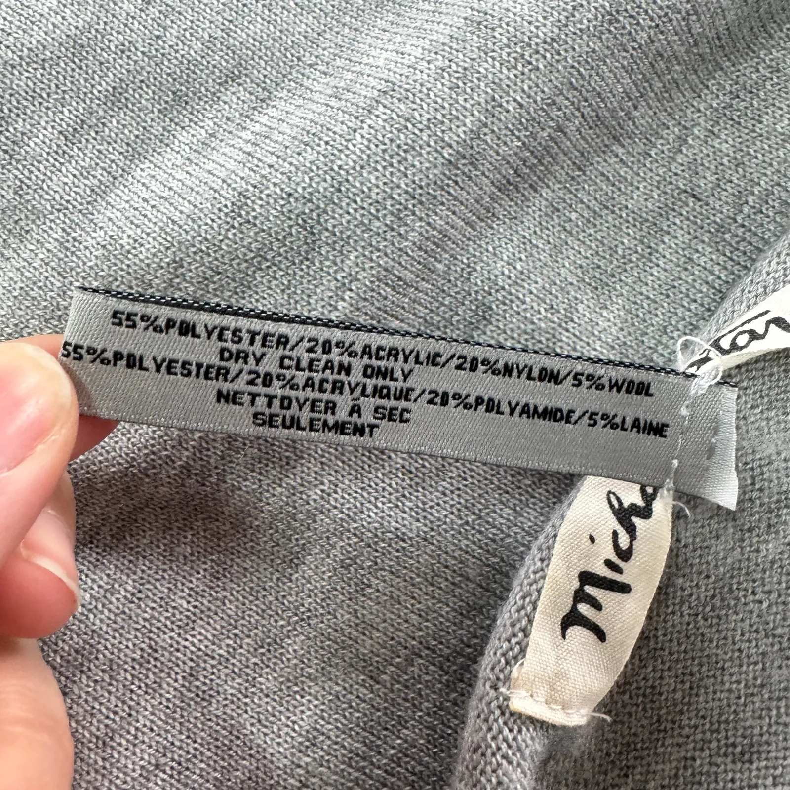 Michael Stars Sweater Womens One Size Grey‎ Black Colorblock One Shoulder Poncho - Image 4