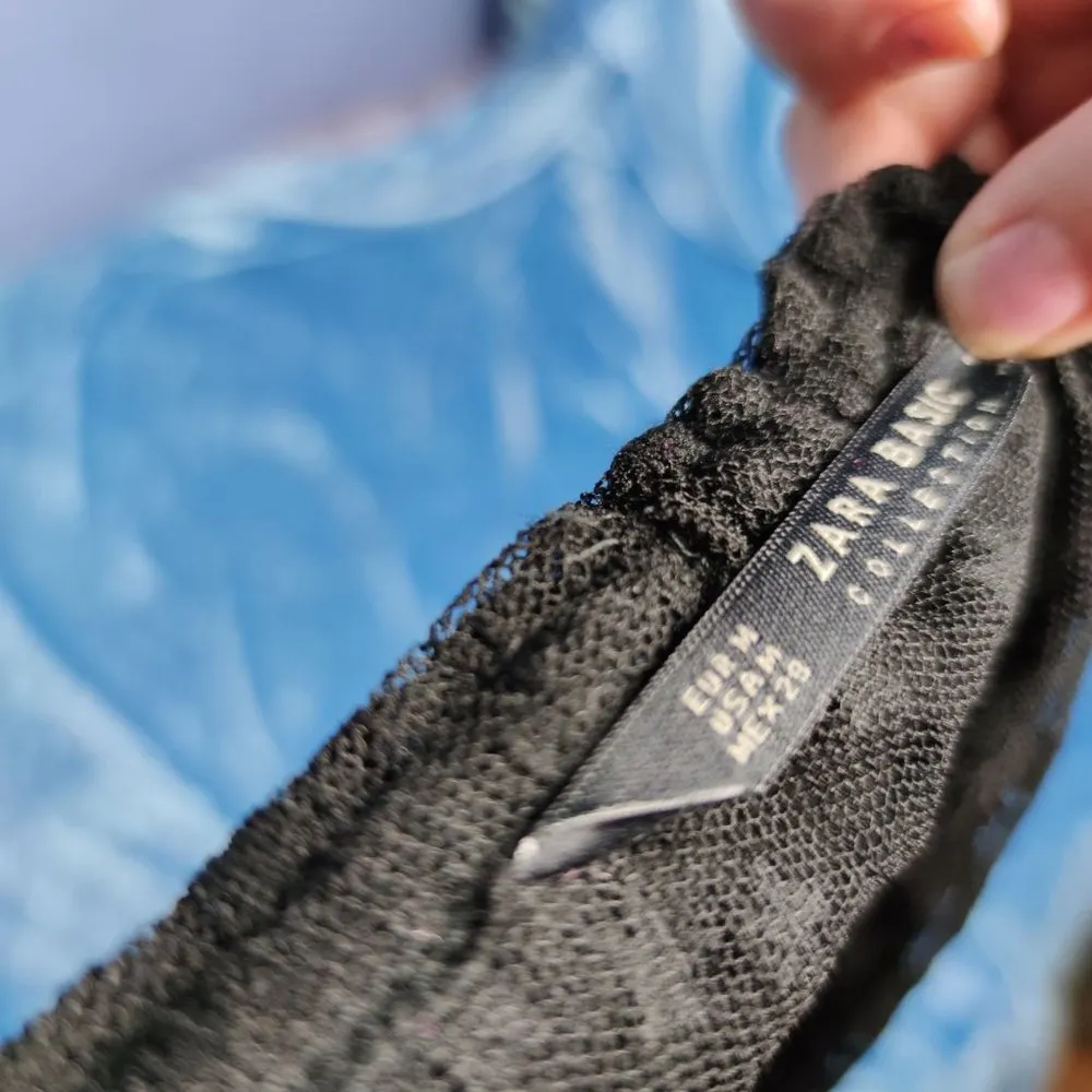 ZARA off the shoulder mesh top black size M - Image 6