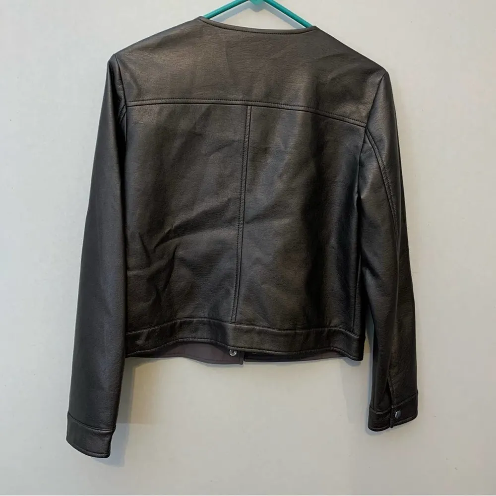 Dolce Cabo Faux Leather Denim Jacket Metallic - Image 6