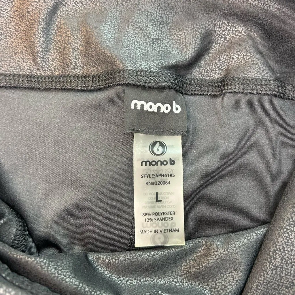 Mono B Highwaist Foil Moto Leggings | Large Black - Image 7