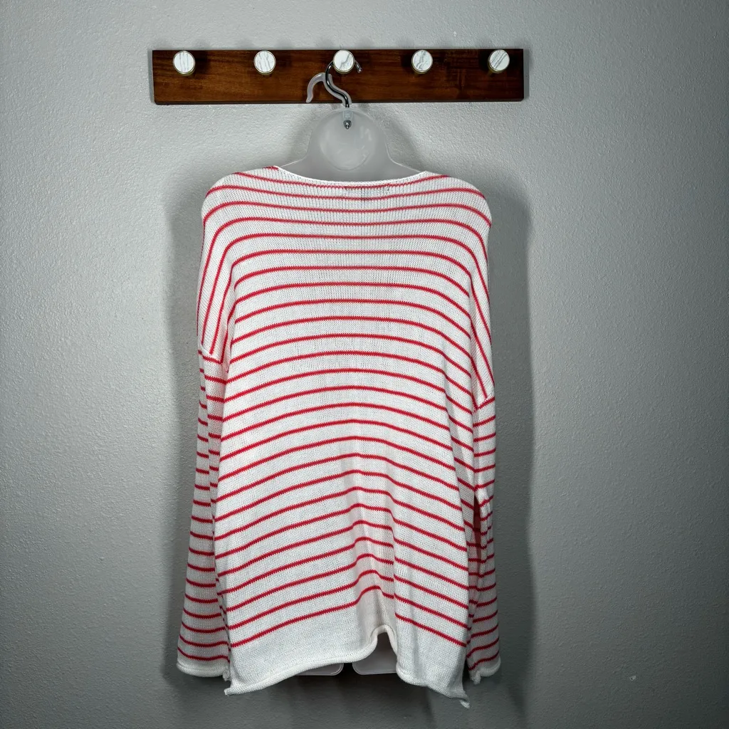 Adrienne Vittadini Capri Striped Knit Sweater Size Large - Image 3