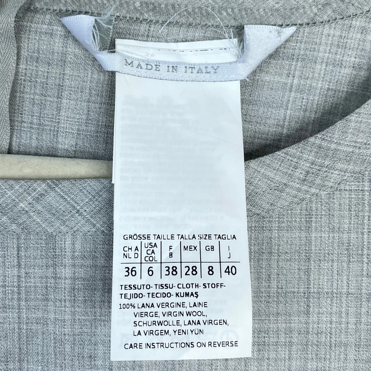 MAX MARA Wool Dress Gray Minimalist Half Sleeve Lightweight Shift Size 6 - Image 4