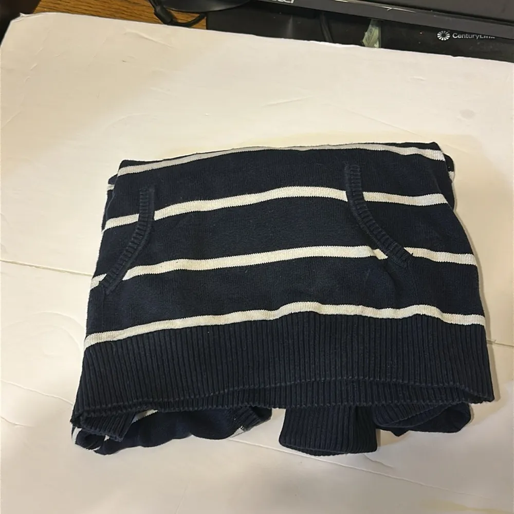 Tommy Hilfiger Striped classic navy and white te hooded sweatshirt kangaroo S - Image 9