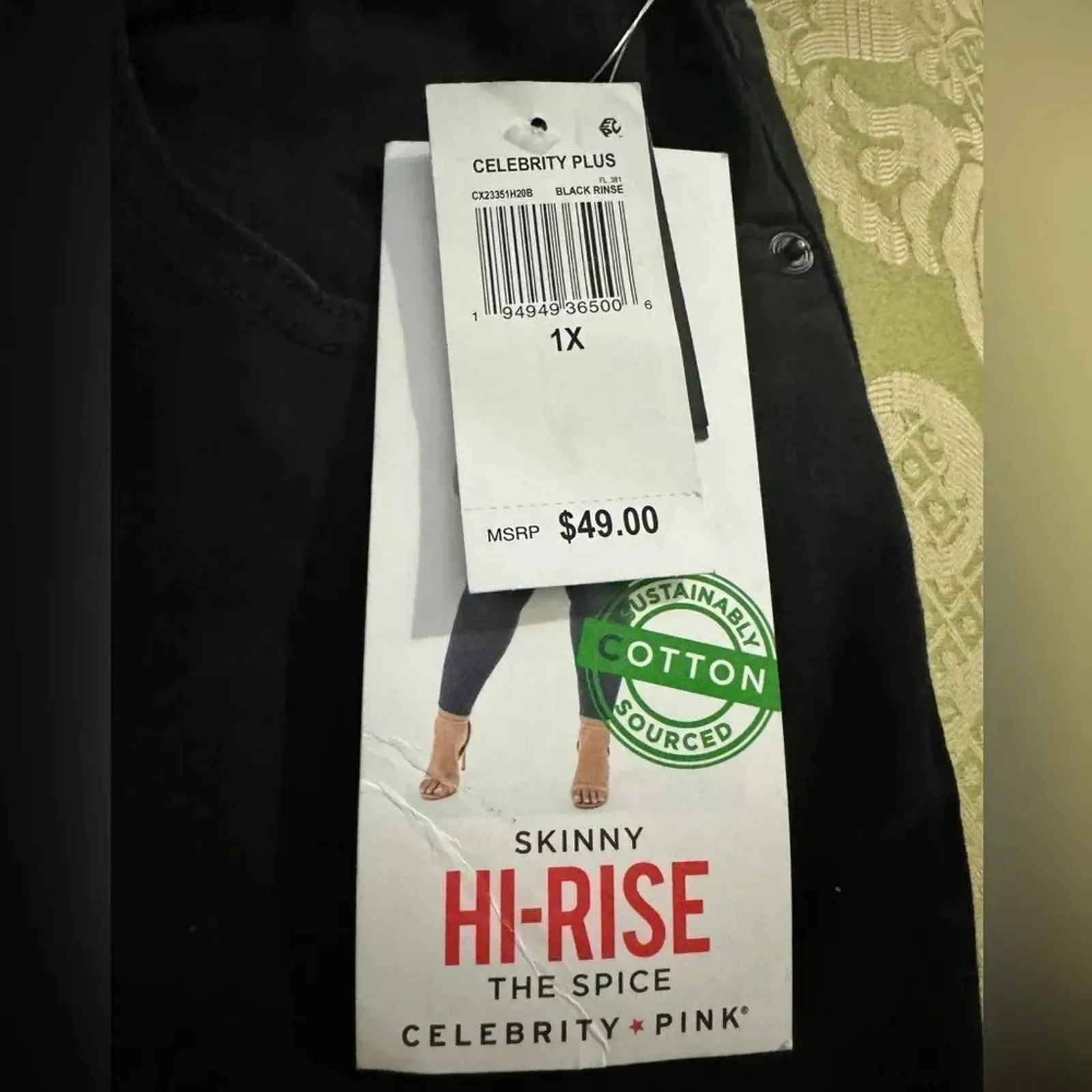 CELEBRITY PINK The Spice Hi-Rise Skinny Jeans, Black Rinse, Size 1X, New w/ Tag - Image 5