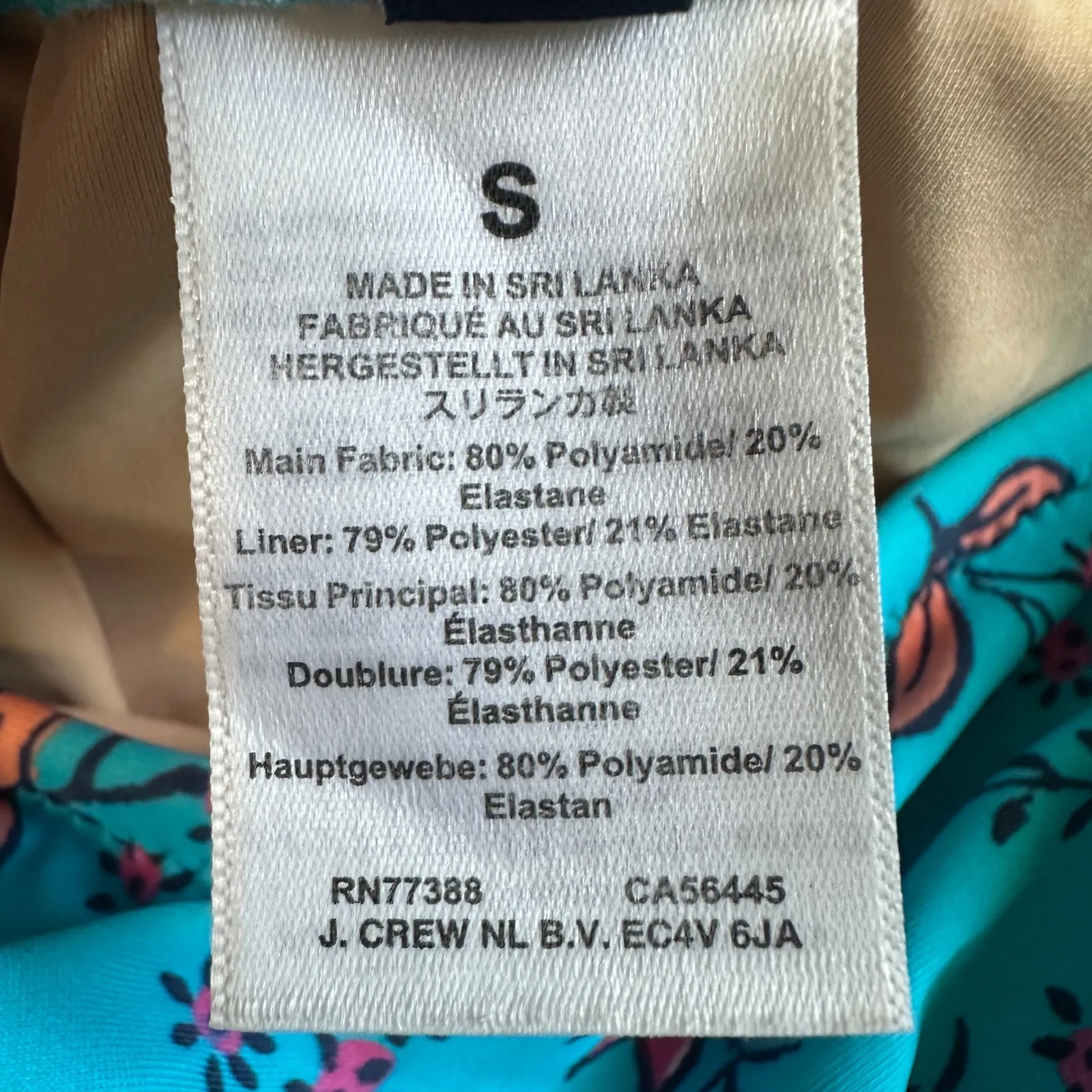 J.Crew Strapless Swimsuit Blue Floral Print Ruched One Piece Womens Size‎ Small - Image 5