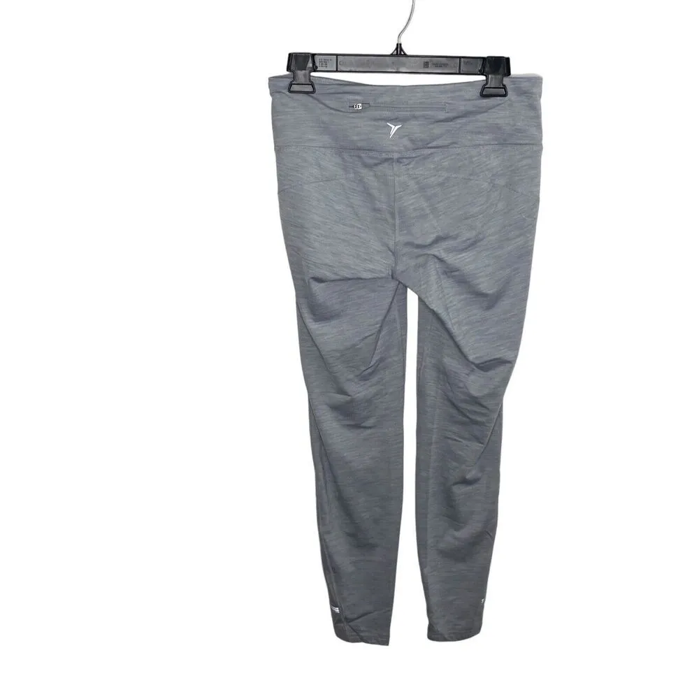 Old Navy Active Go Dry Silver Gray Leggings Workout Gym Womens Medium - Image 2