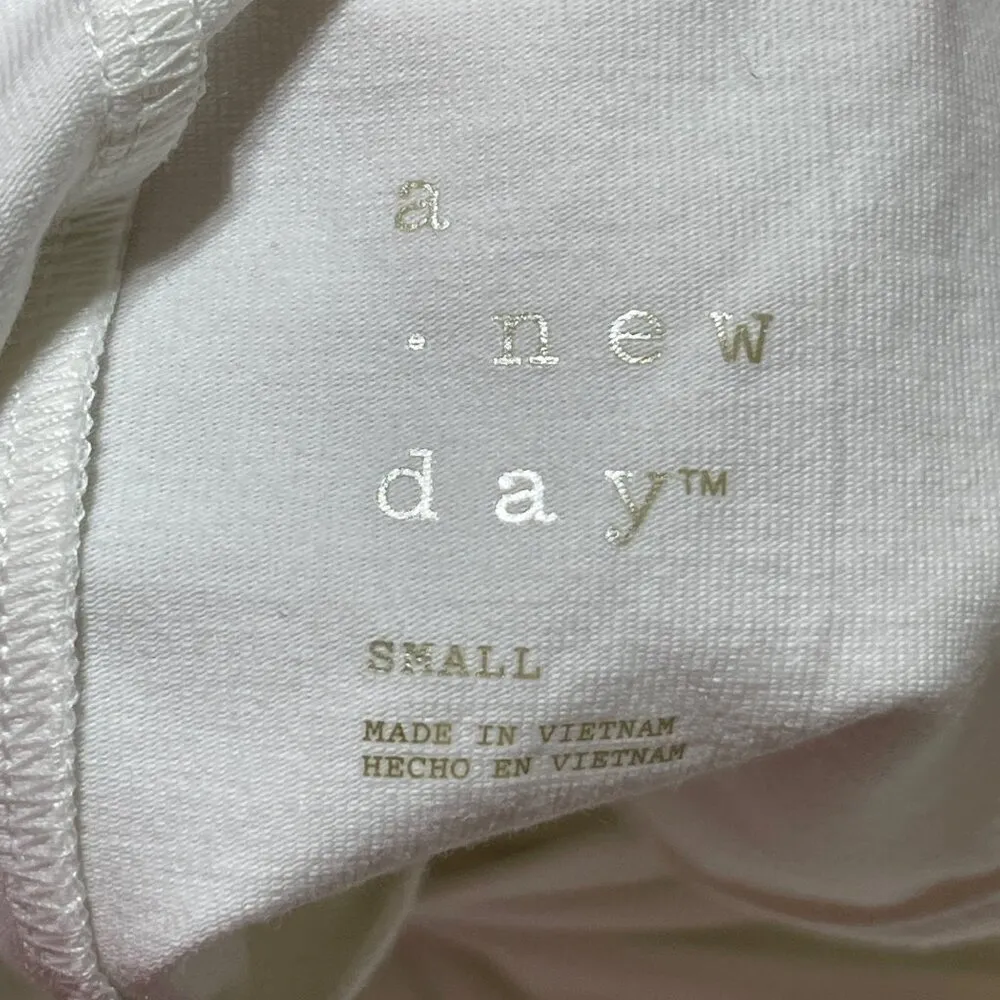 New A New Day Tank Dress Cream White Ruffle V-Neck Size S Small - Image 4