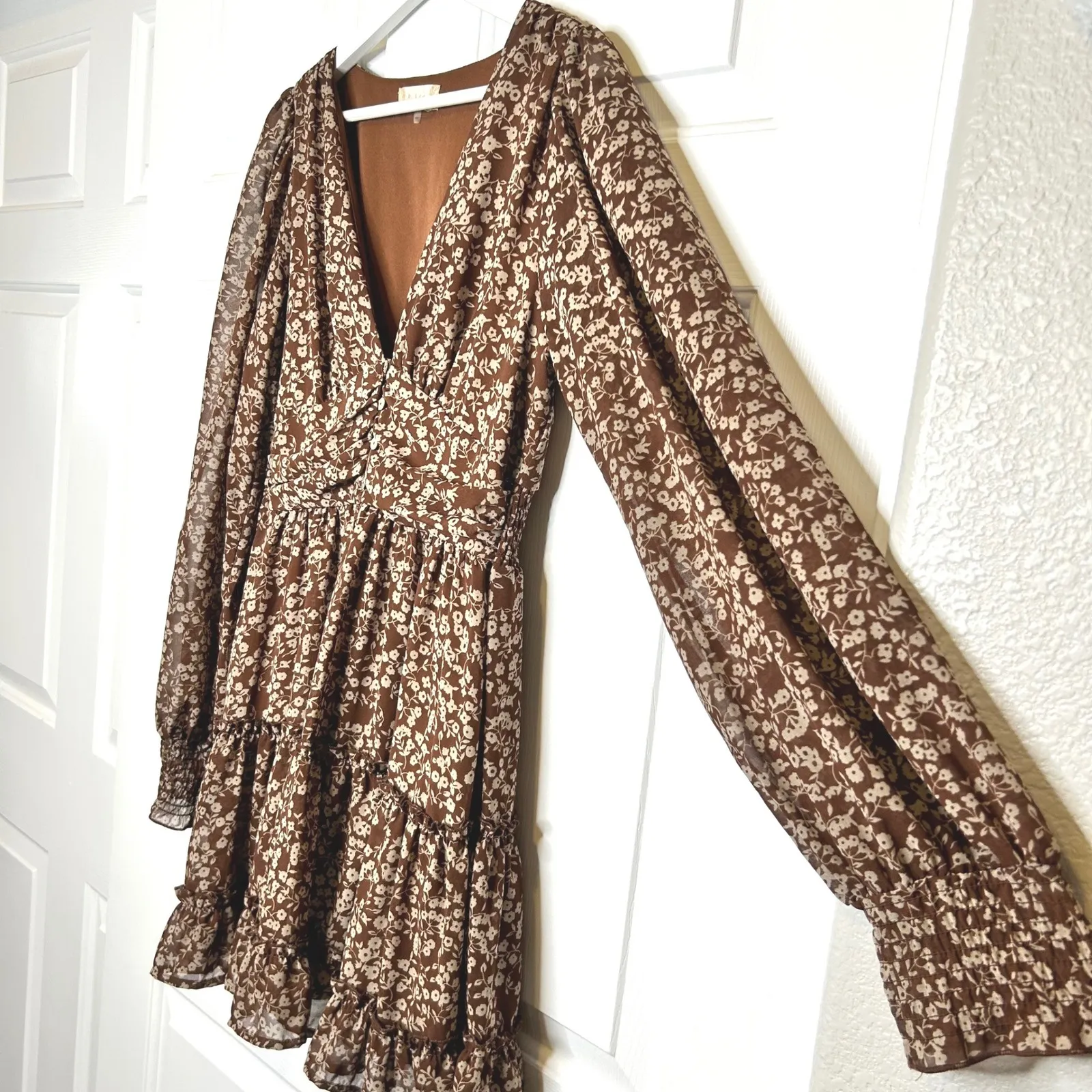 Altard State M Brown Floral Print Mini Dress - Image 2