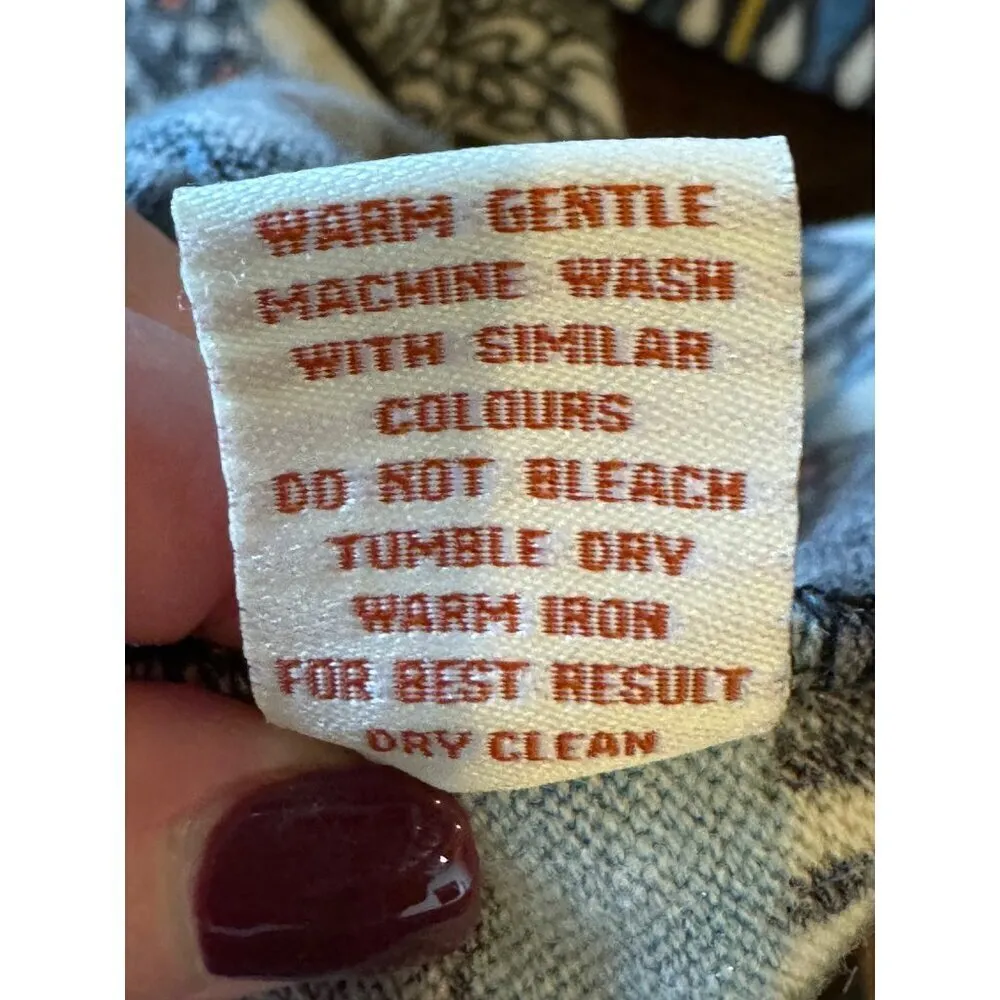 Aryeh Anthropologie Dress‎ Women Medium Ivory Geometric Print Knit Fit And Flare - Image 8