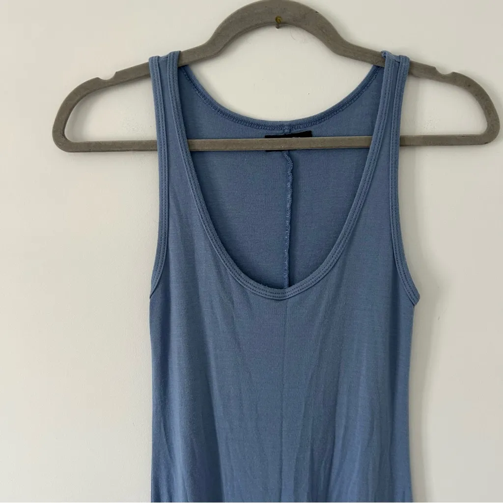 Lauren Moshi Blue Racerback Sleeveless Ribbed Maxi Dress Dolphin Skull Graphic M - Image 3