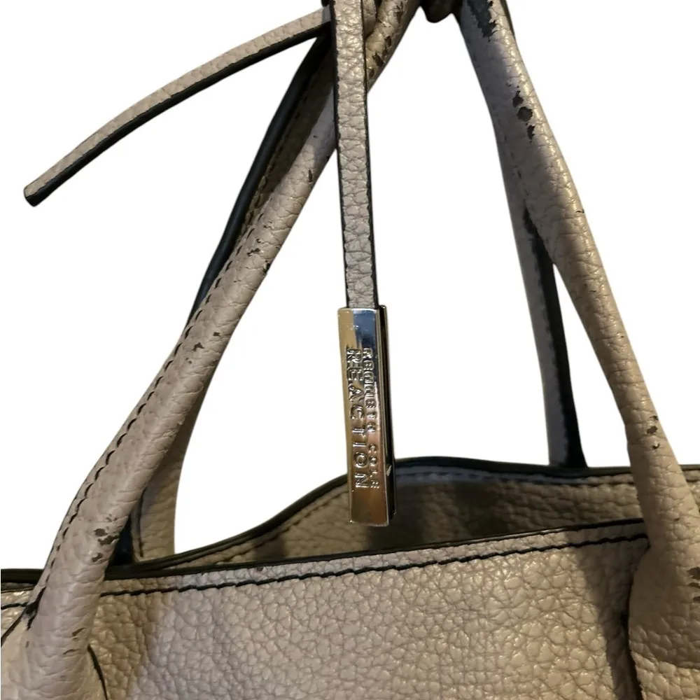 Women's grey Leather Tote Bag Zip Closure Casual Kenneth‎ Cole Handbag - Image 13