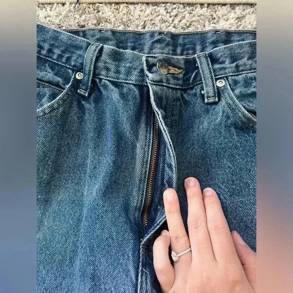 Vintage Wrangler Medium Wash Paint Splatter Straight Leg Jeans Women’s Size 34 - Image 5