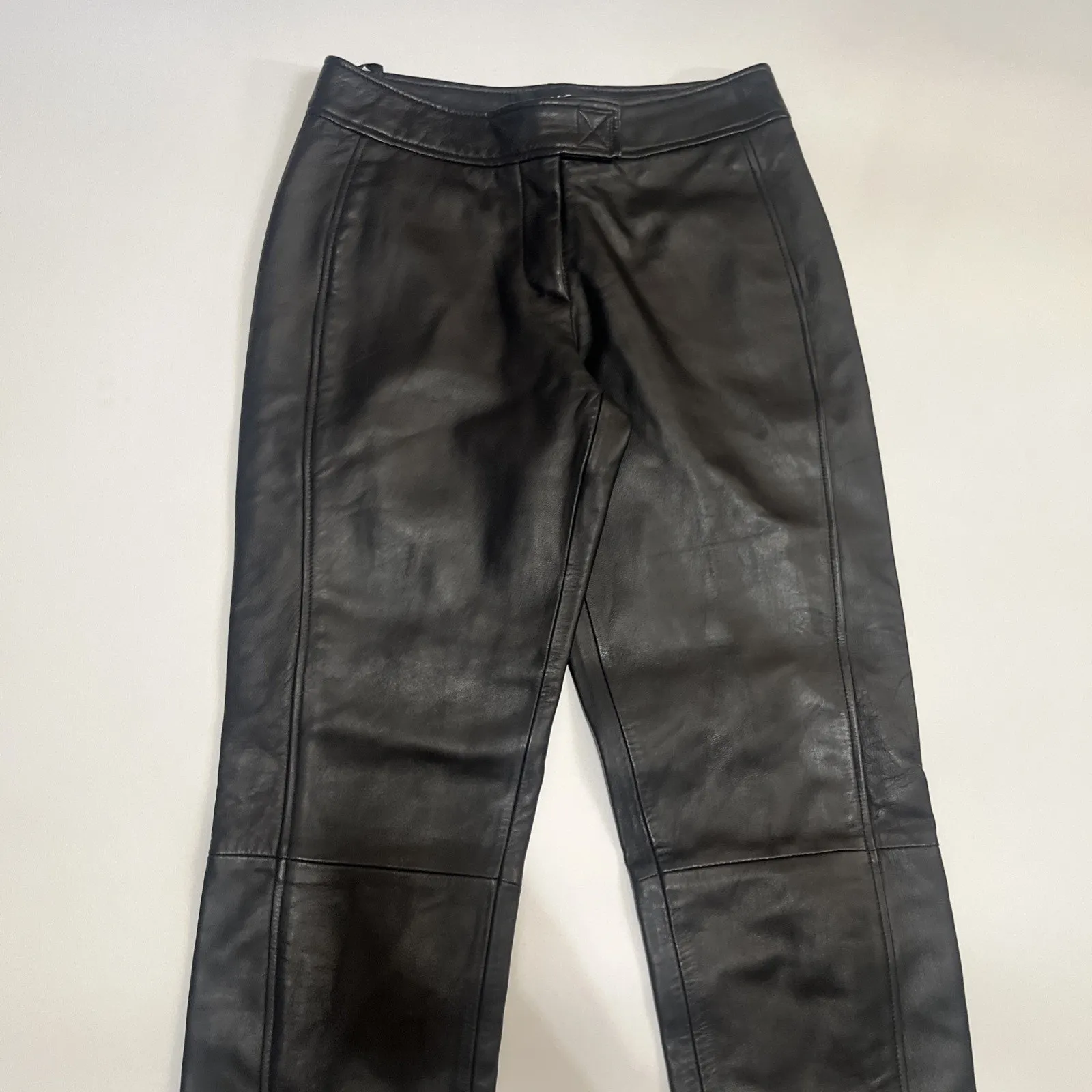 Vintage Y2K Rampage 27 In Waist Leather Black Straight Pants - Image 2
