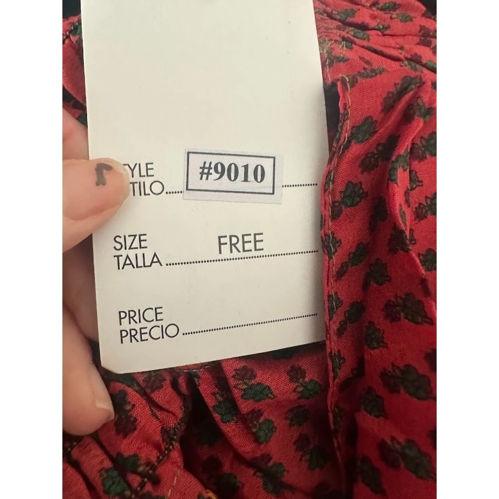 Junglee Billee Strapless Midi Sundress Drawstring Bodice Boho Style One Size NWT Red Size M - Image 10