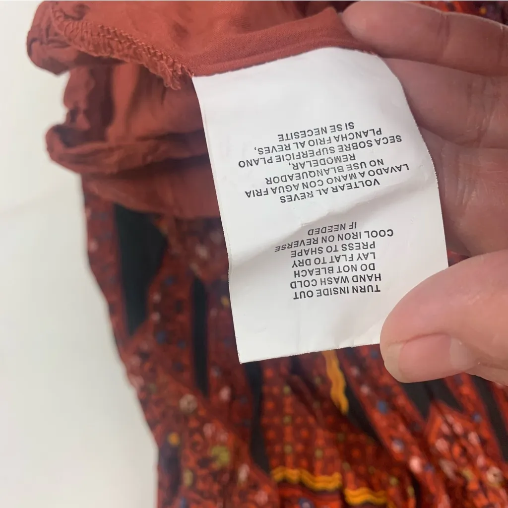 Altard State medium mini dress long sleeve Bohemian Floral Top Earthy Tones cott - Image 9