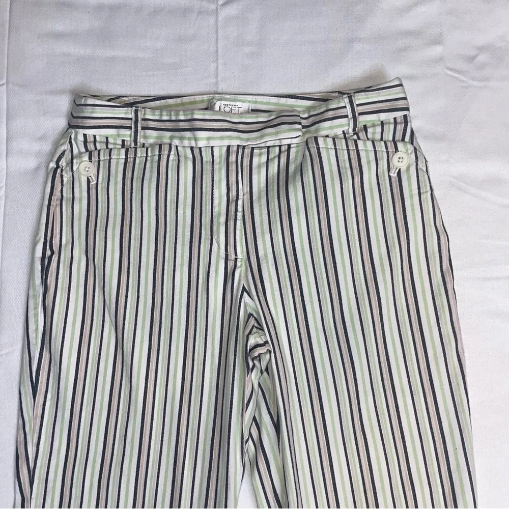 Ann Taylor LOFT Marisa Striped Cropped Pants | Size 4 | Nautical Preppy Resort - Image 6