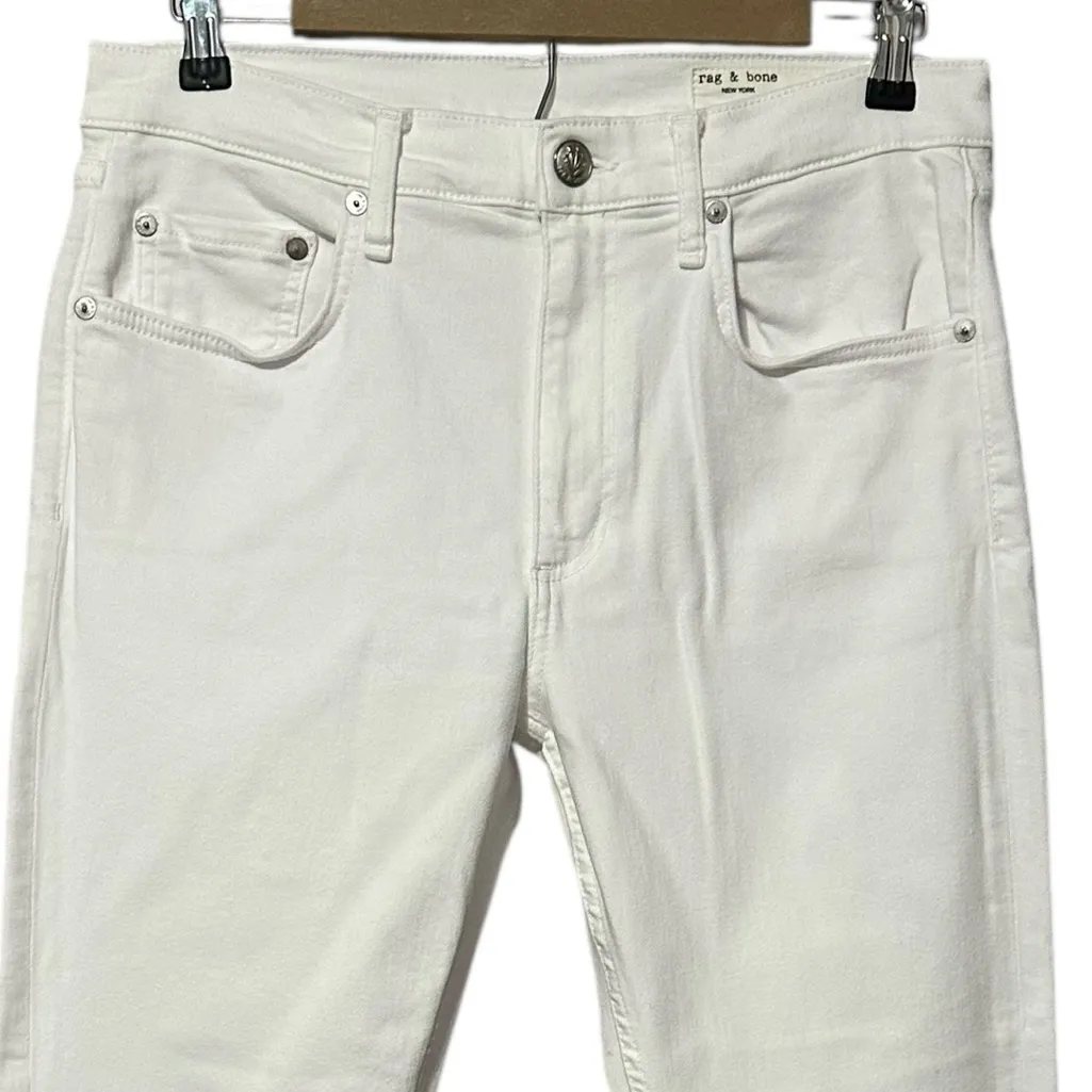 Paige Cindy Crop Jeans Crisp White Destroyed Hem Size 31 6615208-4986 Denim - Image 2