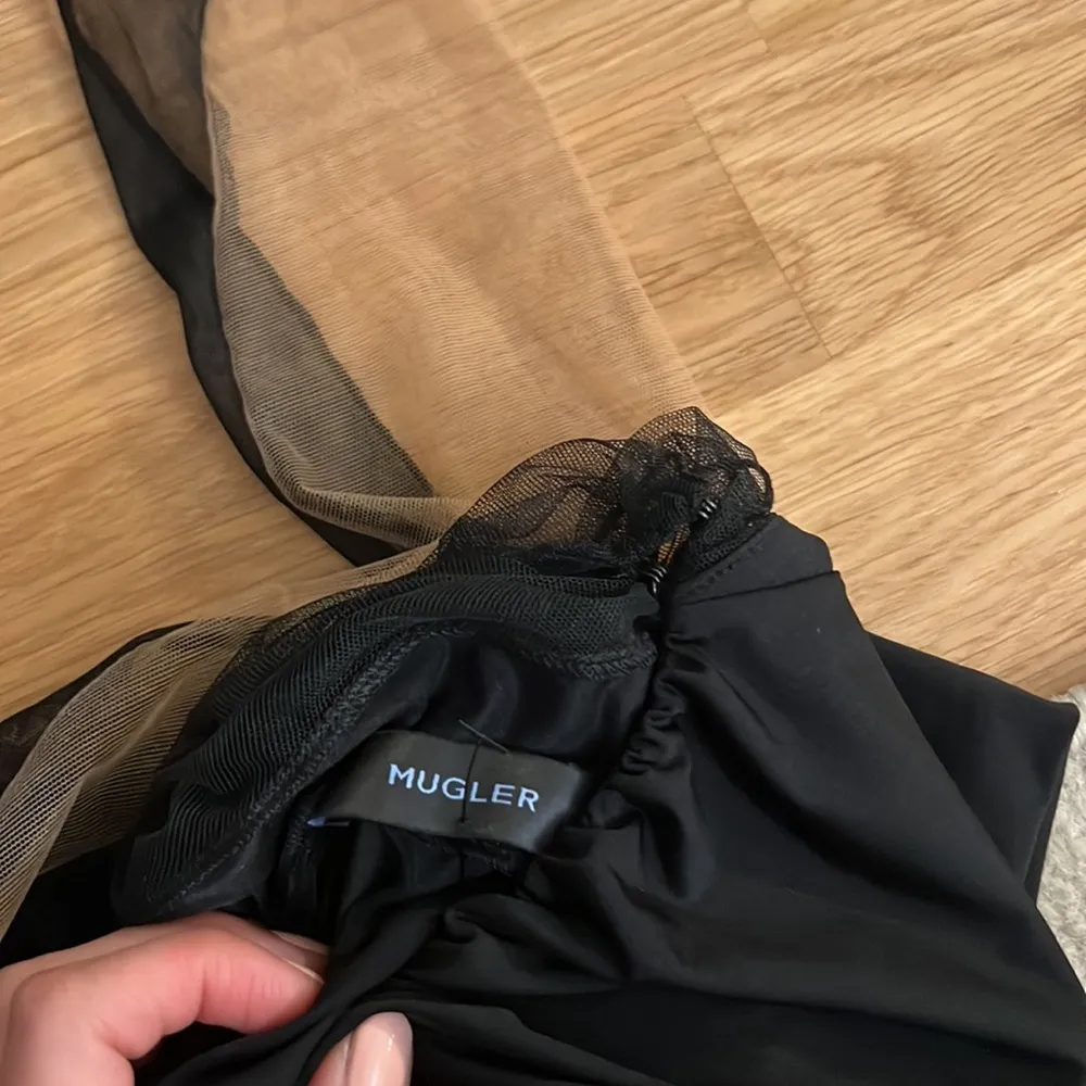 Mugler Swirl Patchwork Illusion Panel Asymmetric Long Sleeve Body - Image 9