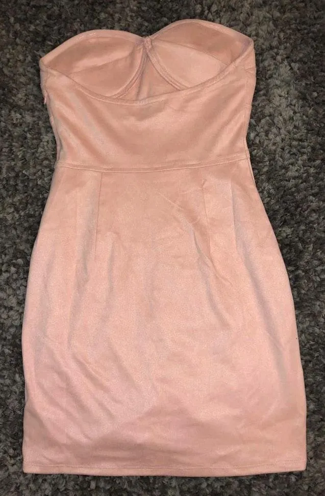 by the way. Carla Faux Suede Strapless Dress - Image 5