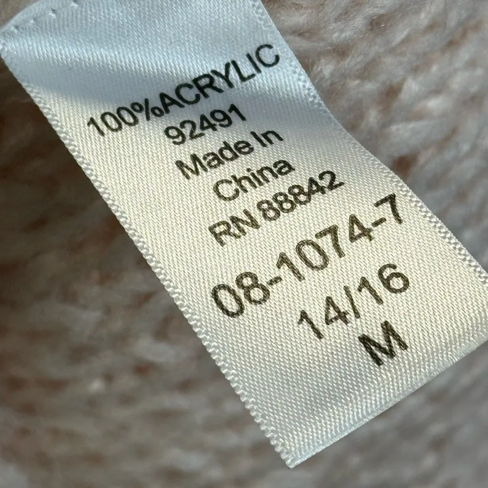 denim24/7 Shaggy Fringe Cardigan Sweater Blush Pink Women's M 14/16 Size M - Image 8