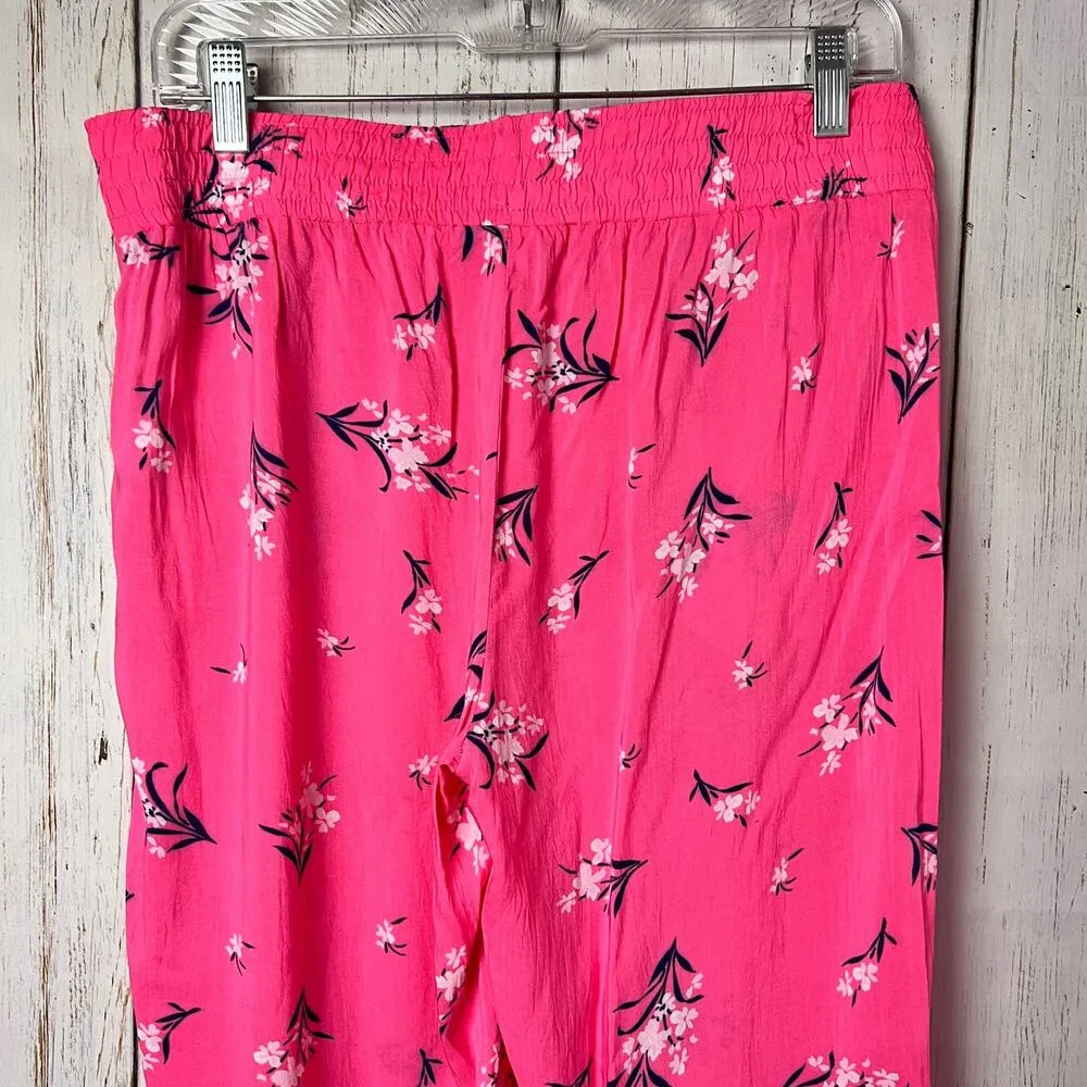 Gap Body Women's Pink Floral Print Elastic Waist Pajamas Loungewear Pants Sz M - Image 4