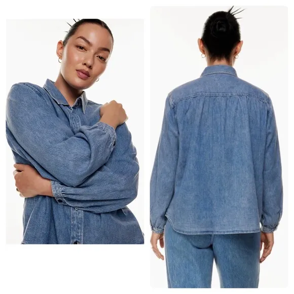 Wilfred Free Button Long Sleeve Denim Shirt - Image 2