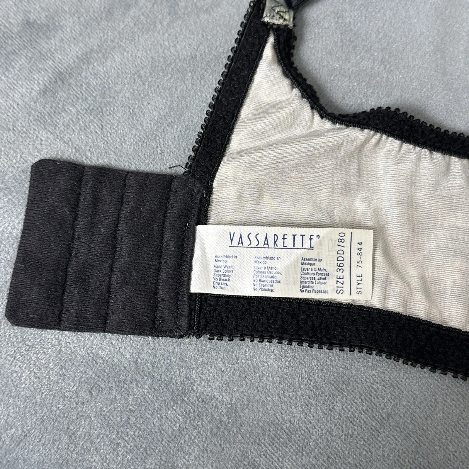 Vintage Vassarette Bra 36DD Second Skin Satin Animal Print Glossy 75-844 Unlined - Image 8