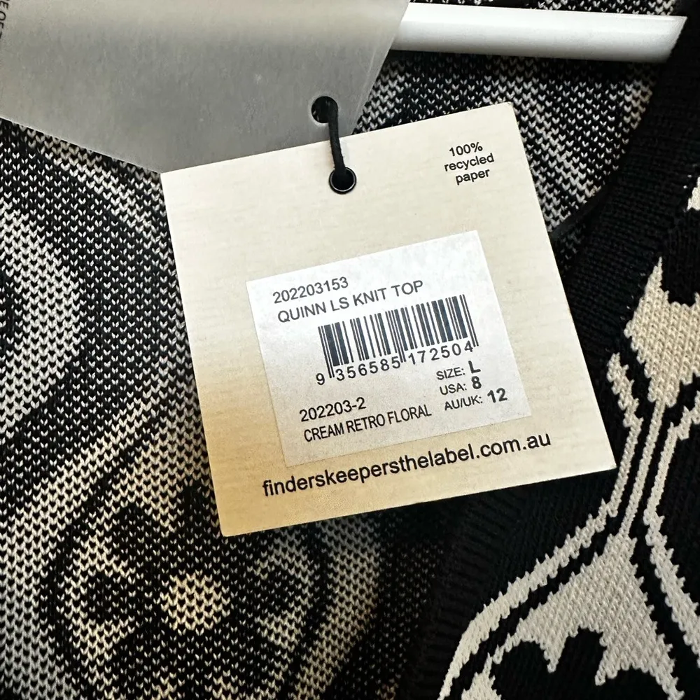 Finders Keepers Quinn Long Sleeve Cropped Knit Top NWT! Size 8 - Image 3