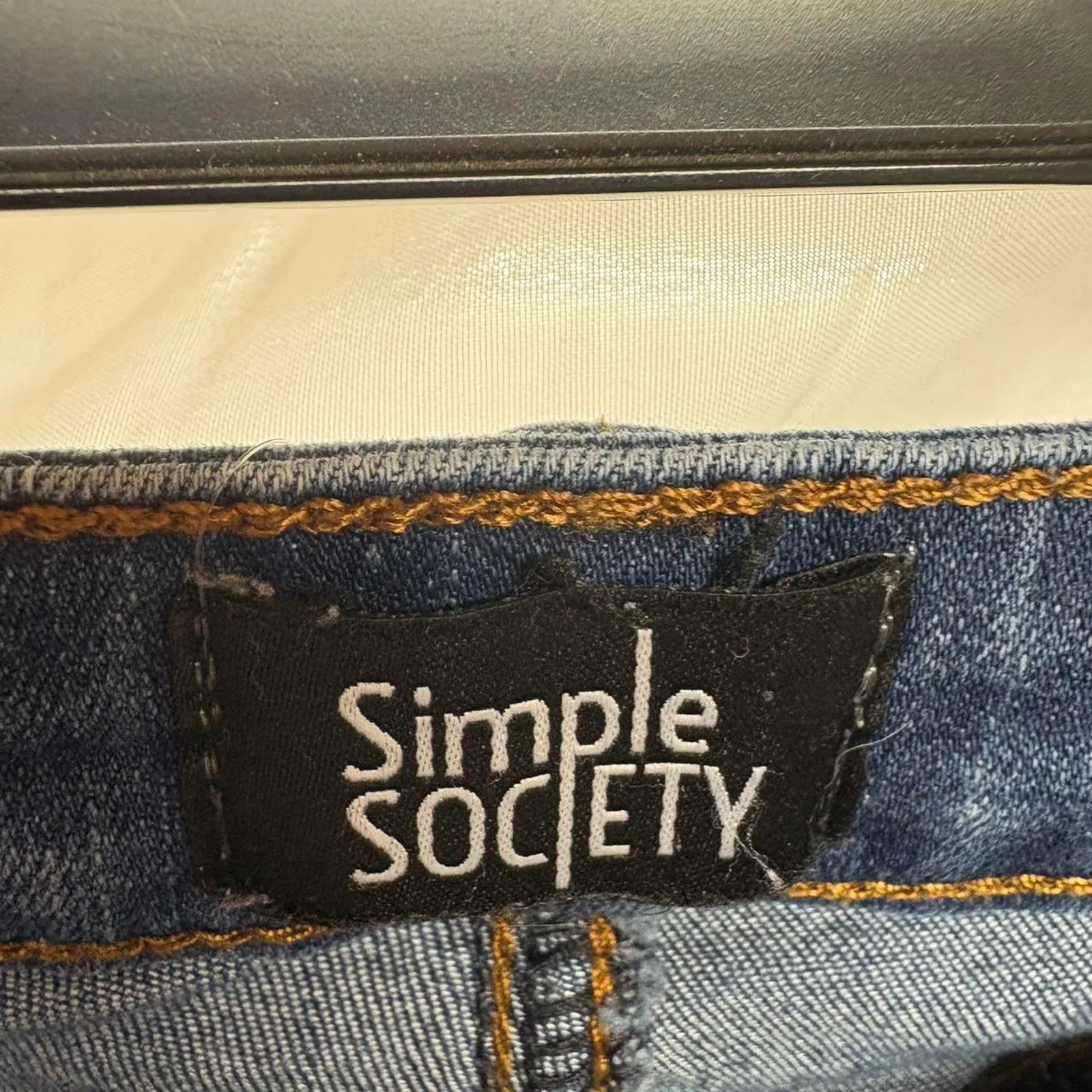 Simple society navy blue distressed skinny jeans Size 23 - Image 2