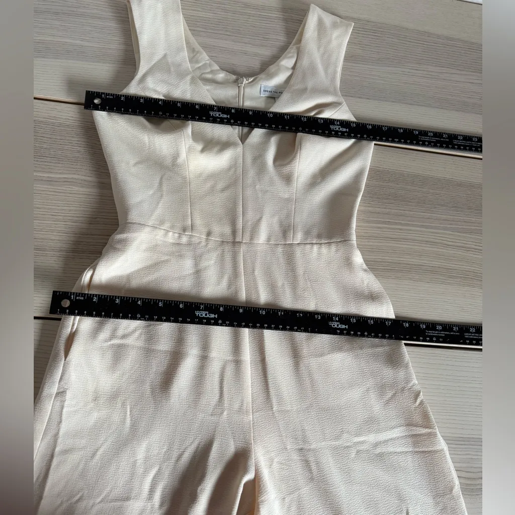Dress the Population Sandra Stretch Crepe Plunging V Wide Leg Jumpsuit size XS - Image 9