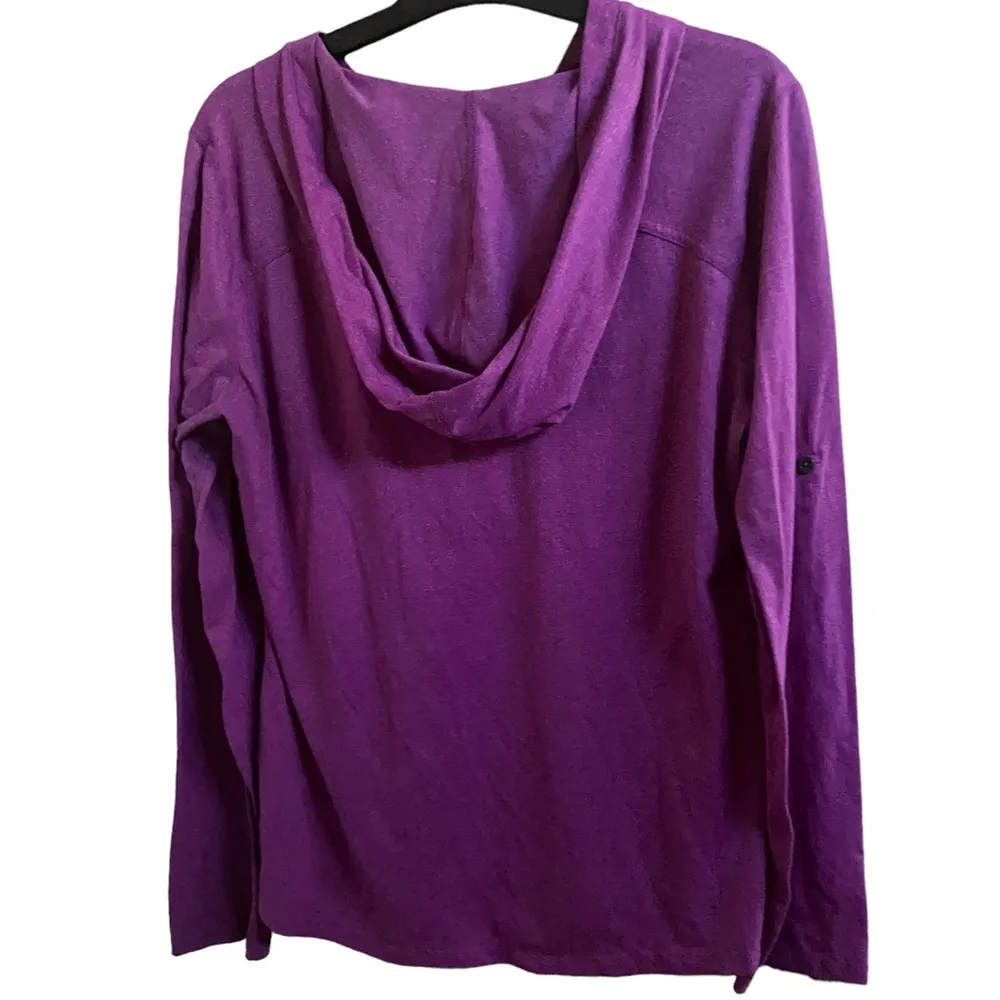 Marmot Purple/Pink Hooded Long Sleeve Size Medium Gorpcore Outdoorsy Henley Top. - Image 3