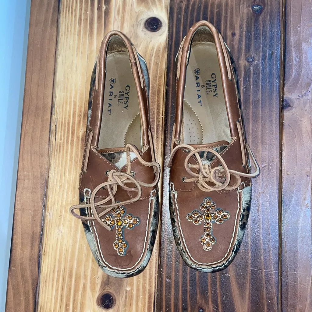 Ariat Gypsy Soule Collection Safari Soule Boat Shoes 10009531 ZDS Loafers SZ 9B - Image 8