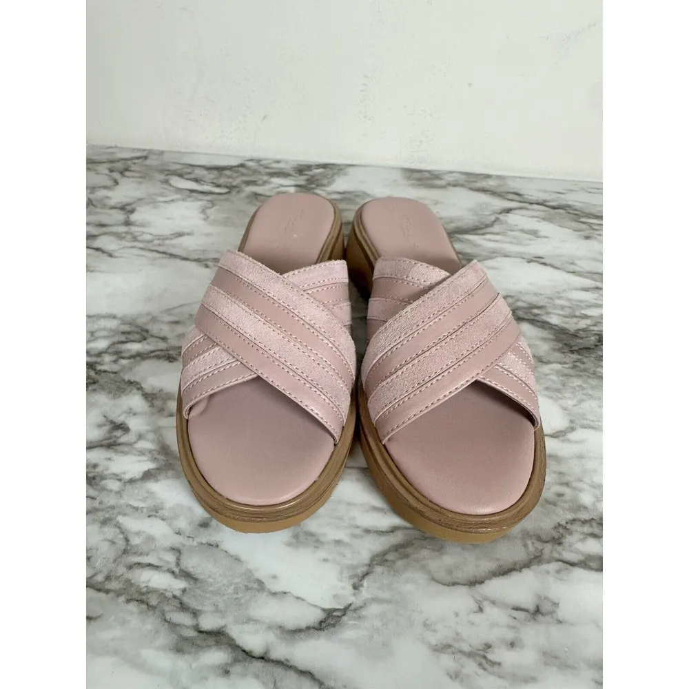 Madewell  The Alina Platform Sandal In Warm Thistle Size 7.5 Pink NEW Leather - Image 3
