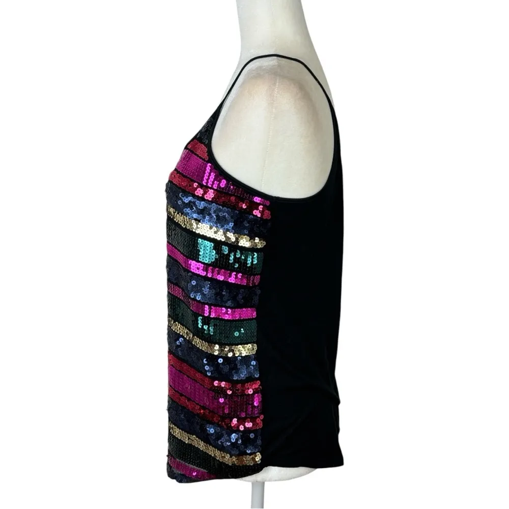 NWOT Express Tops party club festival Indie sleaze Multicolored Sequined Cami lined Size S - Image 3