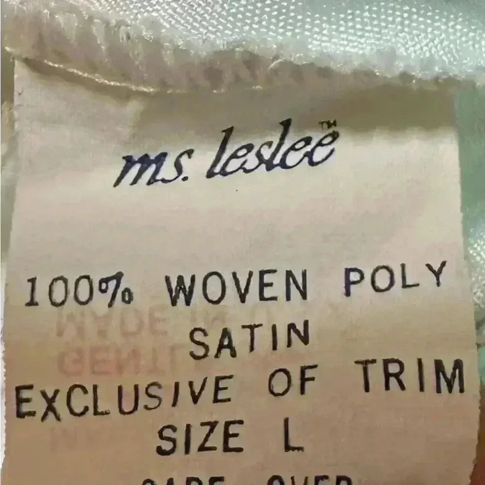 Vintage Ms. Leslee Blue Teddy Bodysuit Romper French Cut Tagged L Fits Medium - Image 4