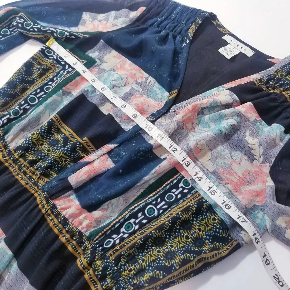 Hiche Printed Layered Ruffle Pintuck Dress - Image 7