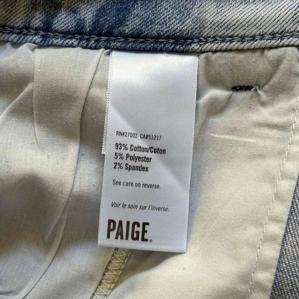 PAIGE Beth Pleated High Rise Waist Shorts Sherry Light Wash Cuffed Denim NWT 33 - Image 7