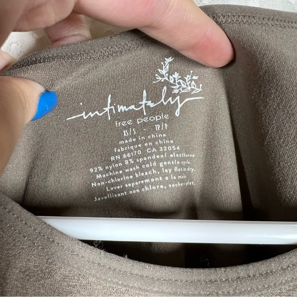 Free People Intimately Tan Seamless Fitted Short Sleeve‎ Top - Image 3