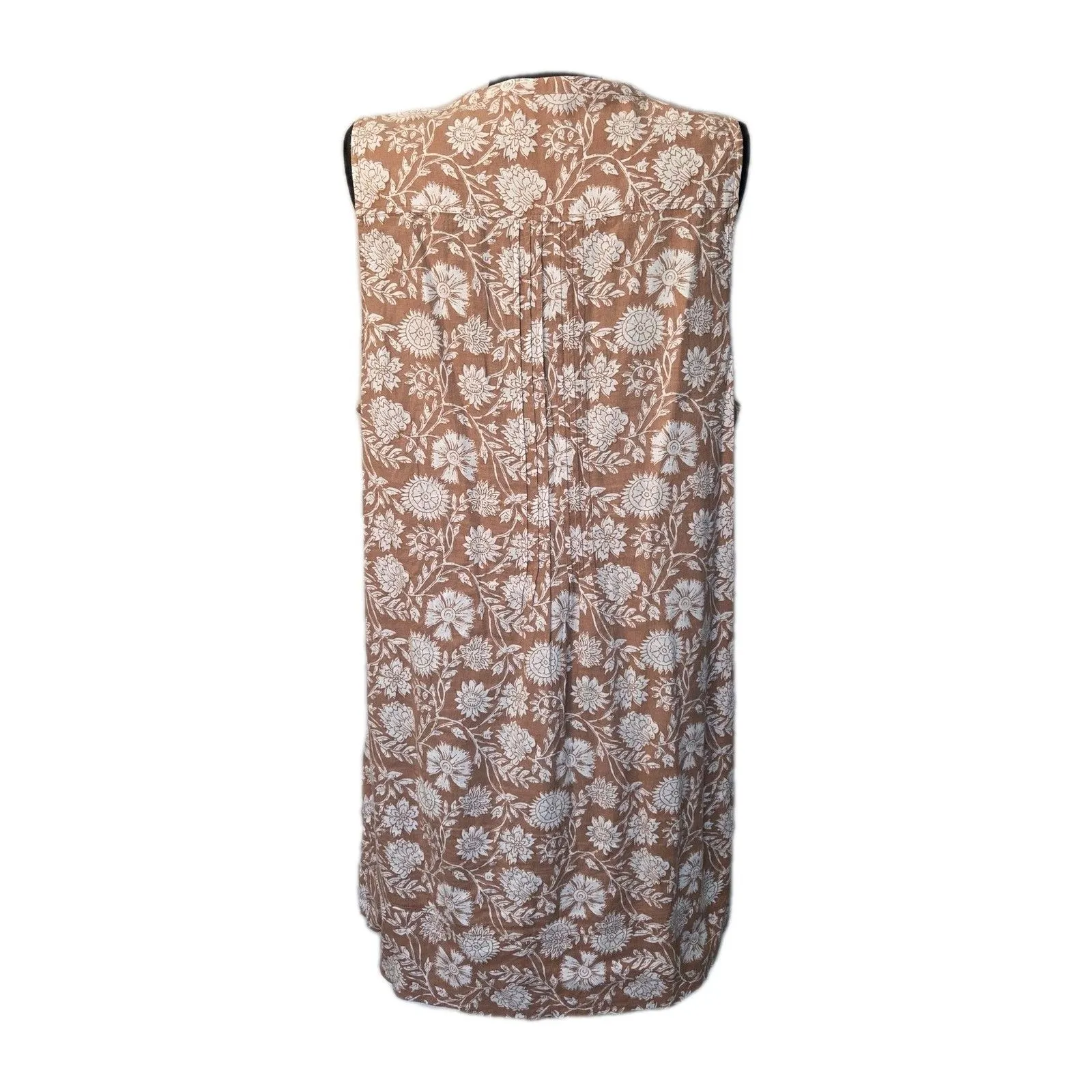 Faherty Isha Sleeveless Dress Boho Cottagecore Dreamer Floral Linen Women's XL - Image 3