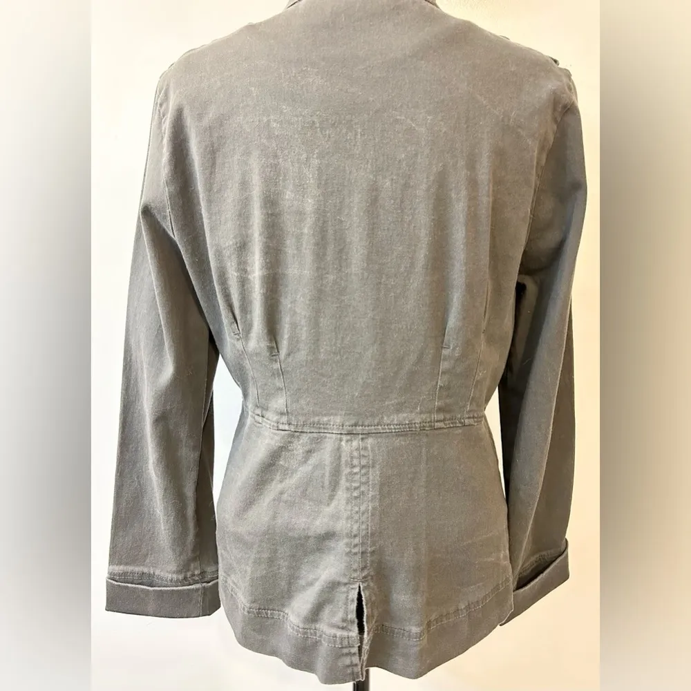 Jeans Military Style Jacket Size Large - Image 6