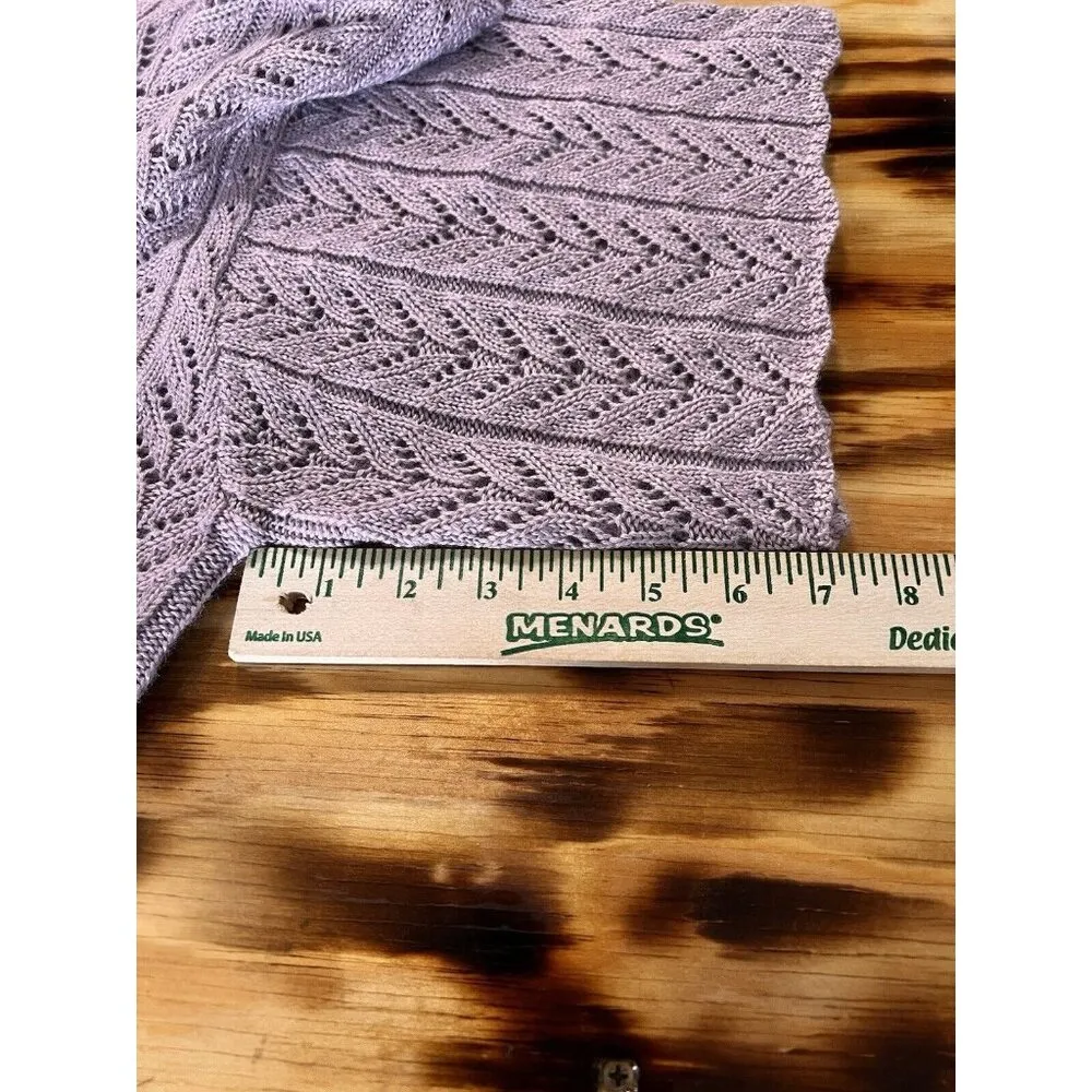 Talbots Sweater Women Size Small Cowl Neck Short Sleeve Open Knit Cotton Classic - Image 7